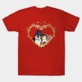 Penguin Wedding Heart T-Shirt